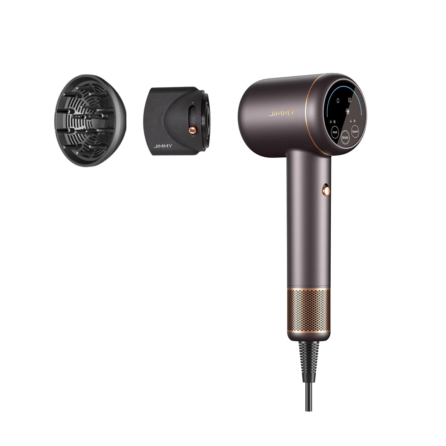 Jimmy Hair Dryer F8 1600 W Number of temperature settings 3 Ionic function Diffuser nozzle Grey - Image 2