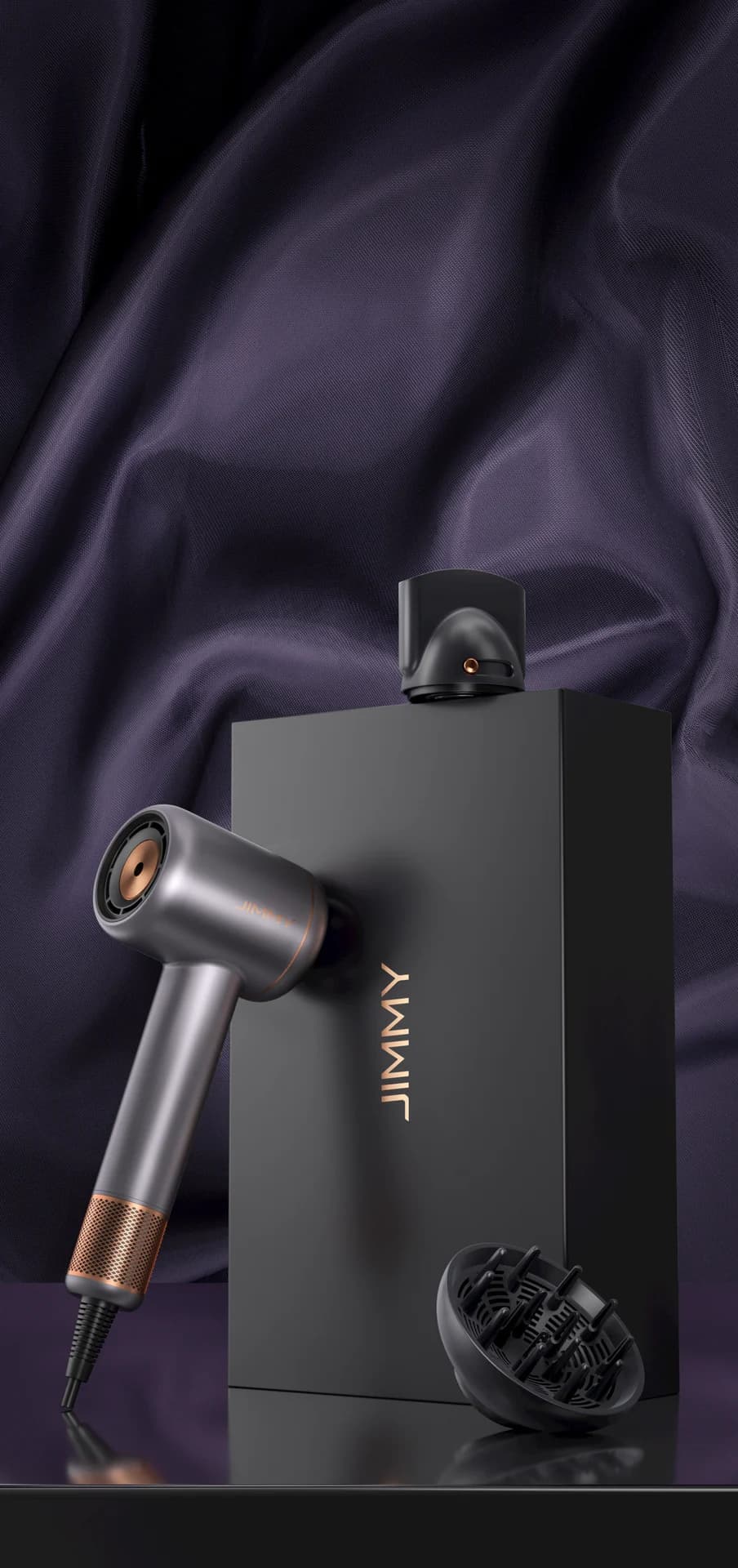 Jimmy Hair Dryer F8 1600 W Number of temperature settings 3 Ionic function Diffuser nozzle Grey - Image 6