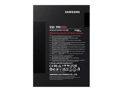 Samsung 990 PRO 1000 GB SSD form factor M.2 2280 Solid-state drive interface PCIe Gen4x4 Read speed 7450 MB/s Write speed 6900 MB/s - Image 12