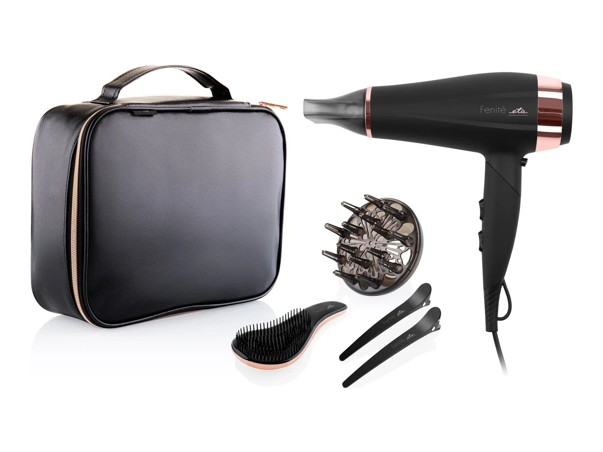 ETA   Hair Care Gift Set   ETA732090020 Fenité   2200 W   Number of temperature settings 3   Ionic function   Diffuser nozzle   Black Edition - Image 1
