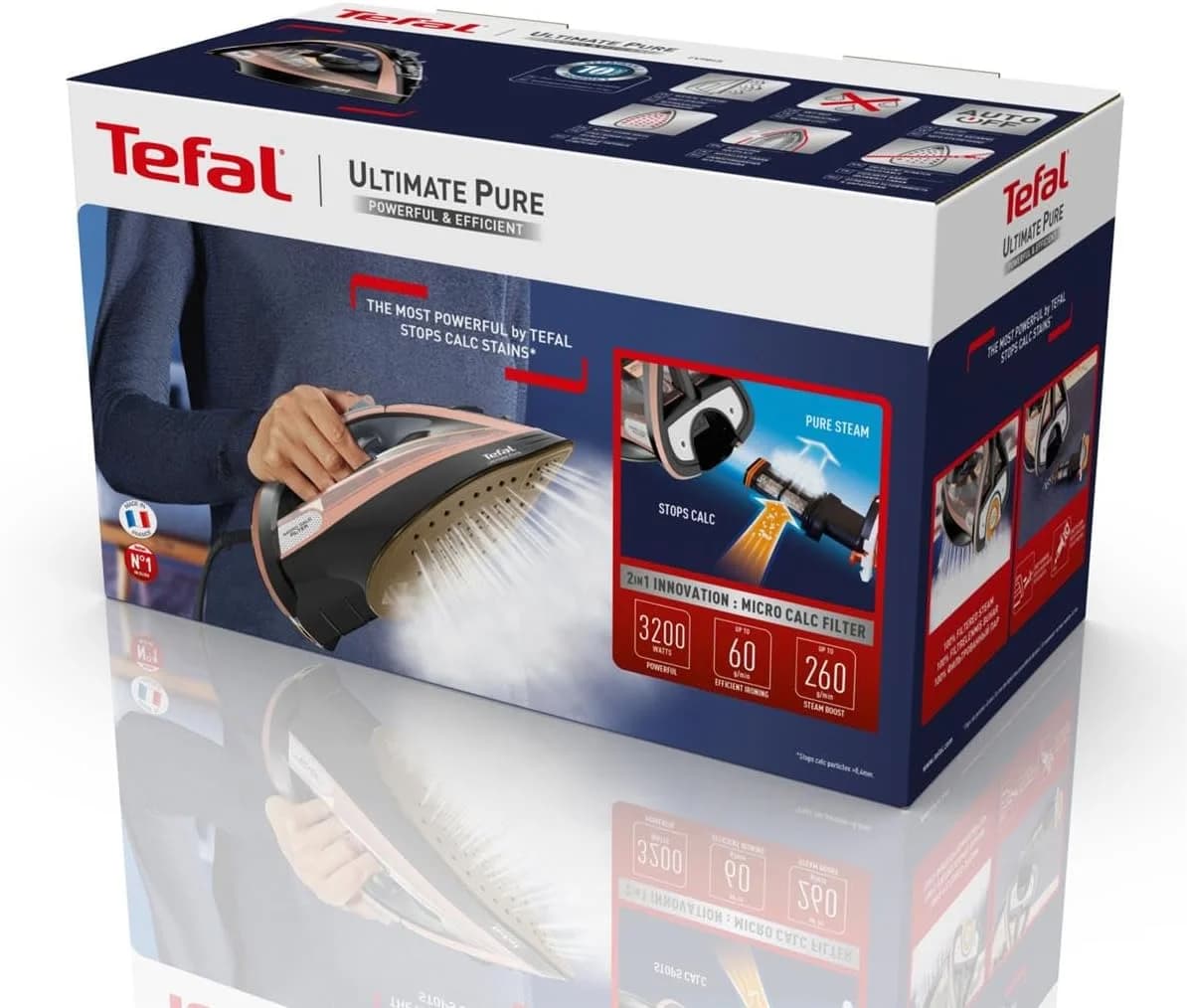 TEFAL Steam Iron FV9845 Steam Iron 3200 W Water tank capacity 350 ml Continuous steam 60 g/min Black/Rose Gold - Image 13