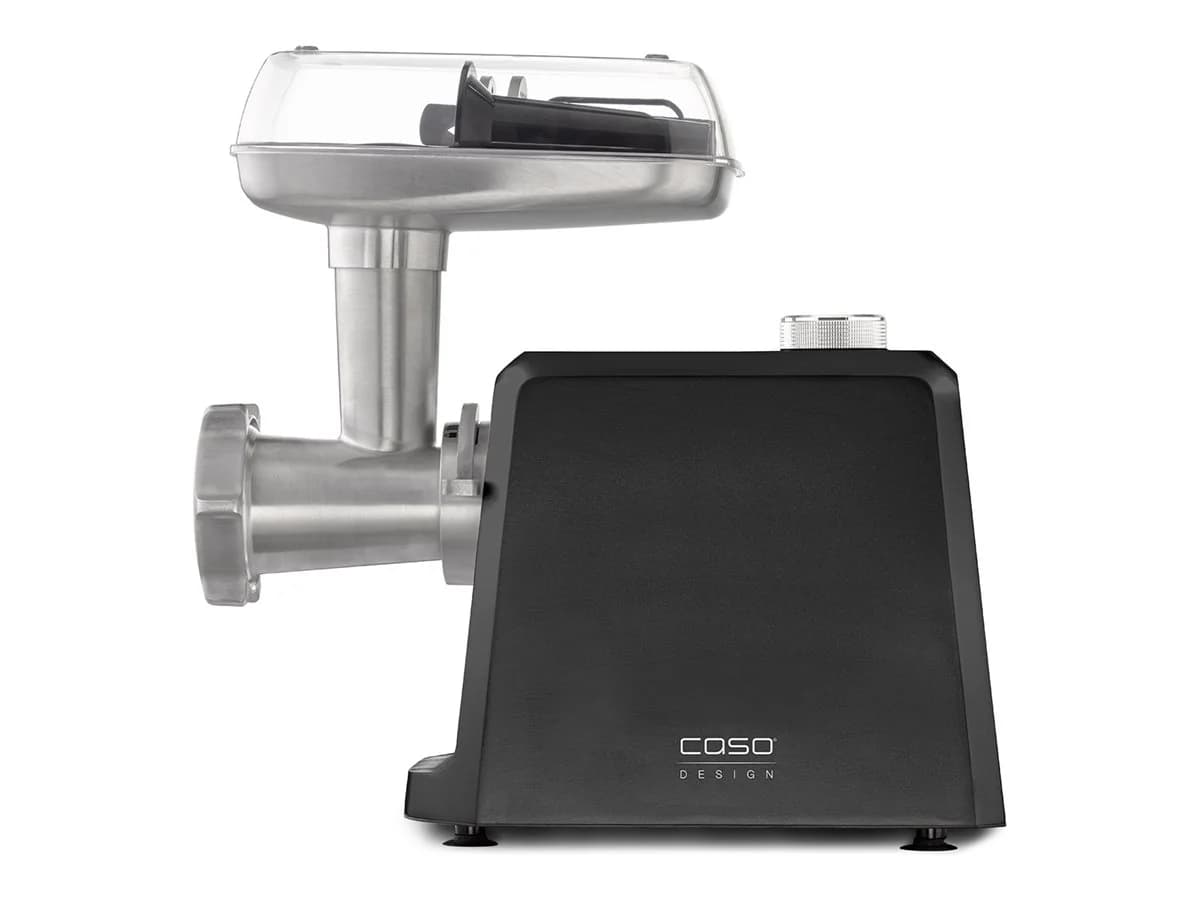 Caso   Meat Mincer   FW 2500   Black   2500 W   Number of speeds 2   Throughput (kg/min) 2.5   3 stainless steel cutting plates (3 mm, 5 mm and 8 mm), Sausage filler, Cookie attachment with 4 moulds, Stuffer - Image 2