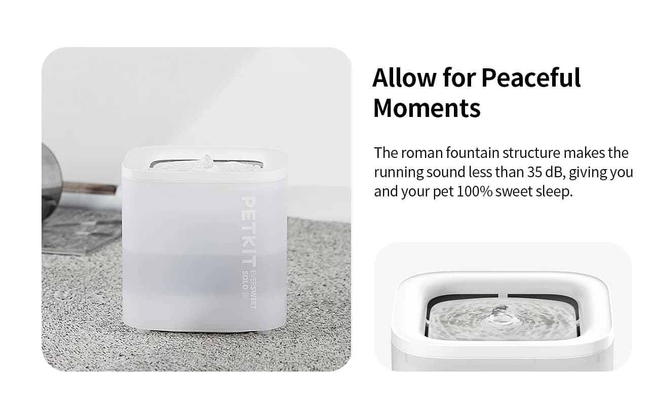 PETKIT   Smart Pet Drinking Fountain   Eversweet Solo   Capacity 1.8 L   Filtering   Material Plastic   White - Image 11