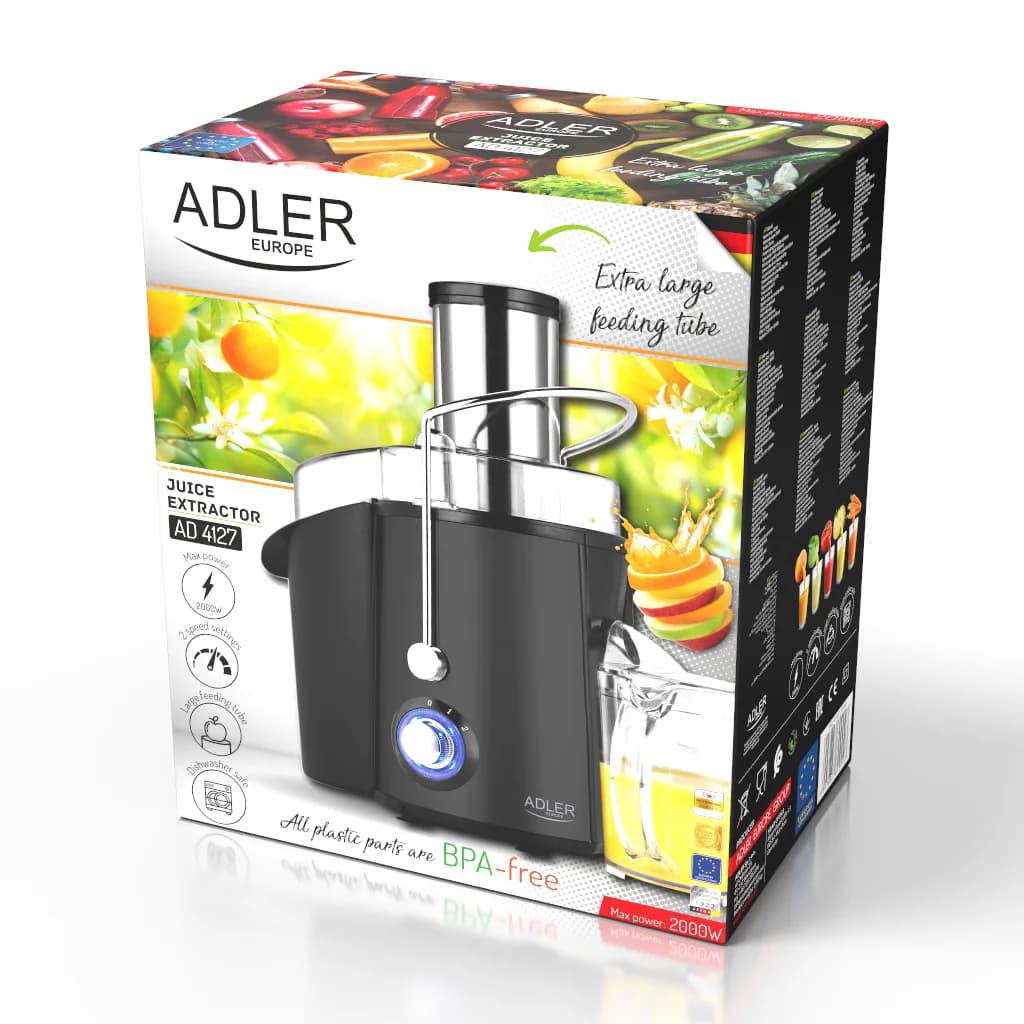 Adler Juicer AD 4127 Type Juicer maker Matt Black 1000 W Number of speeds 2 - Image 3