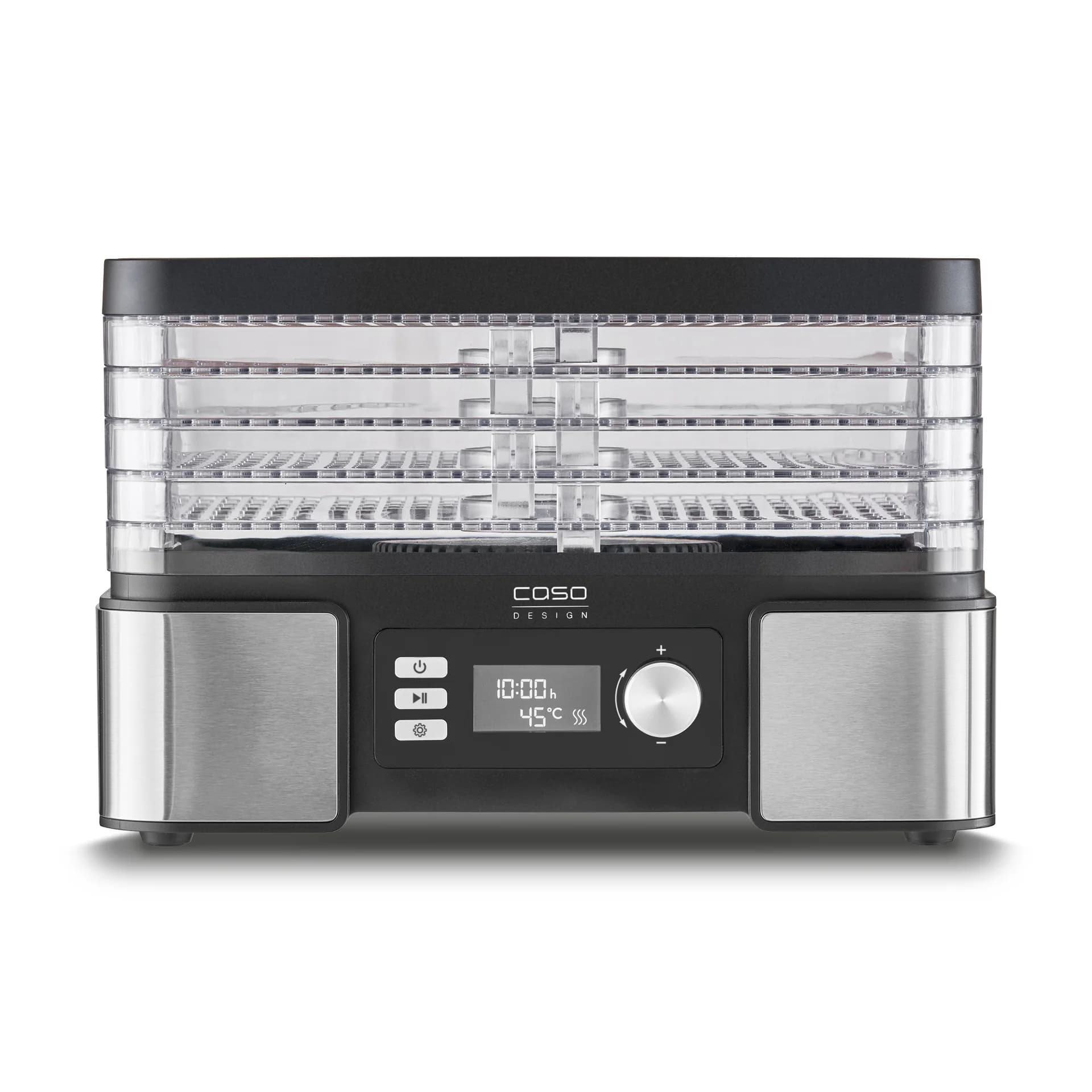 Caso Food Dehydrator DH 450 Power 370-450 W Number of trays 5 Temperature control Integrated timer Black/Stainless Steel - Image 1