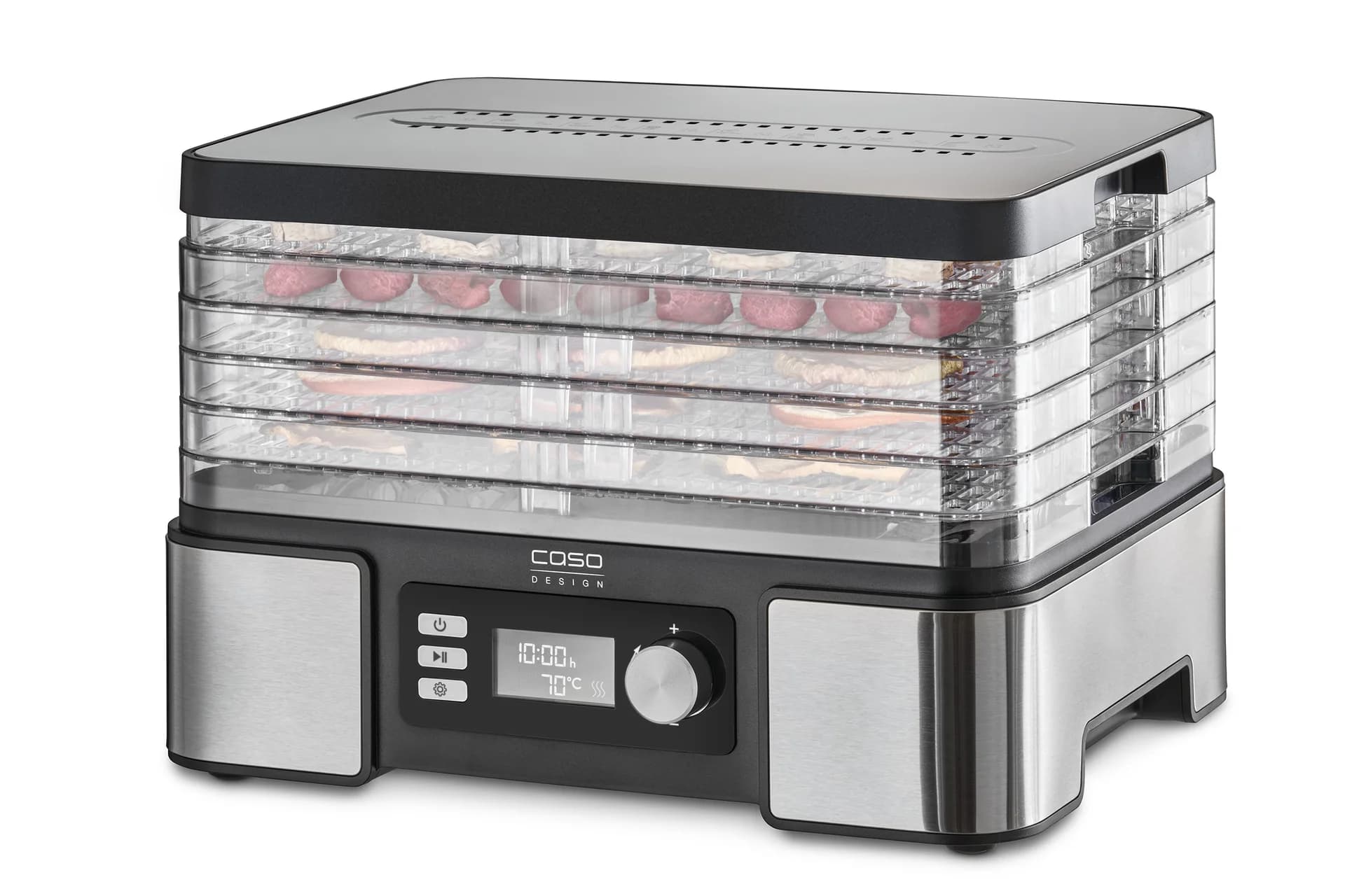 Caso Food Dehydrator DH 450 Power 370-450 W Number of trays 5 Temperature control Integrated timer Black/Stainless Steel - Image 3