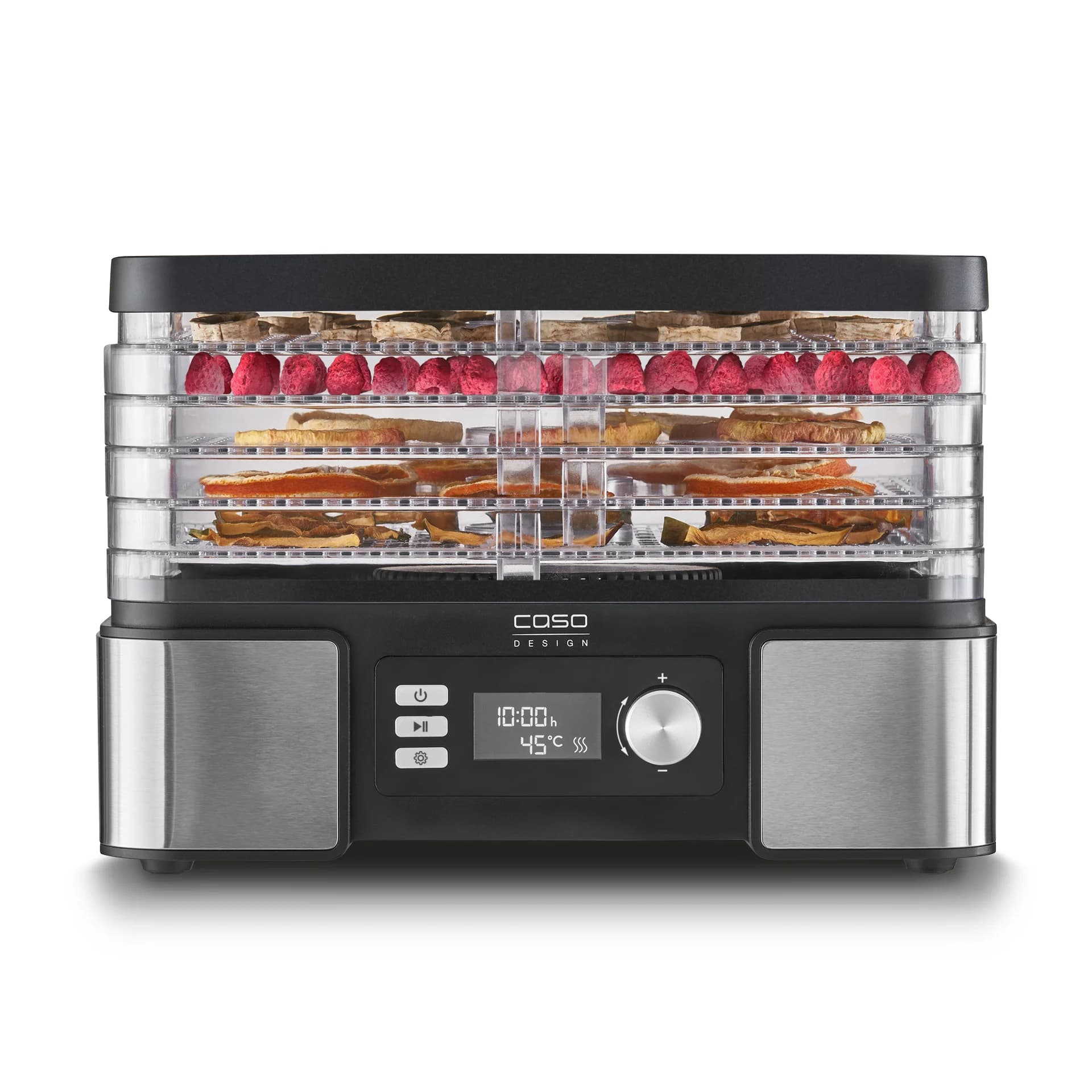 Caso Food Dehydrator DH 450 Power 370-450 W Number of trays 5 Temperature control Integrated timer Black/Stainless Steel - Image 4