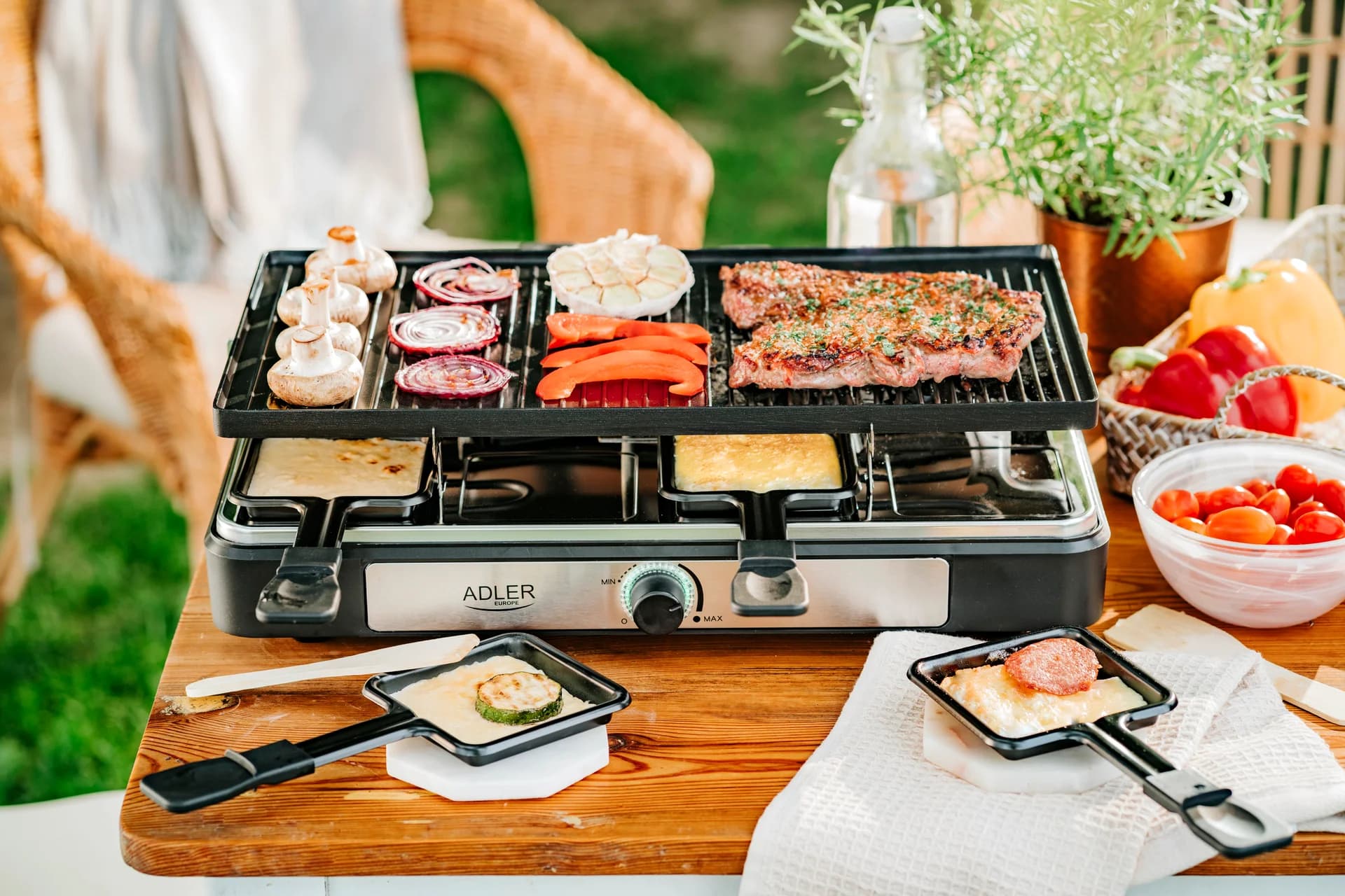 Adler Raclette - electric grill AD 6616 Table 1400 W Black/Stainless steel - Image 18
