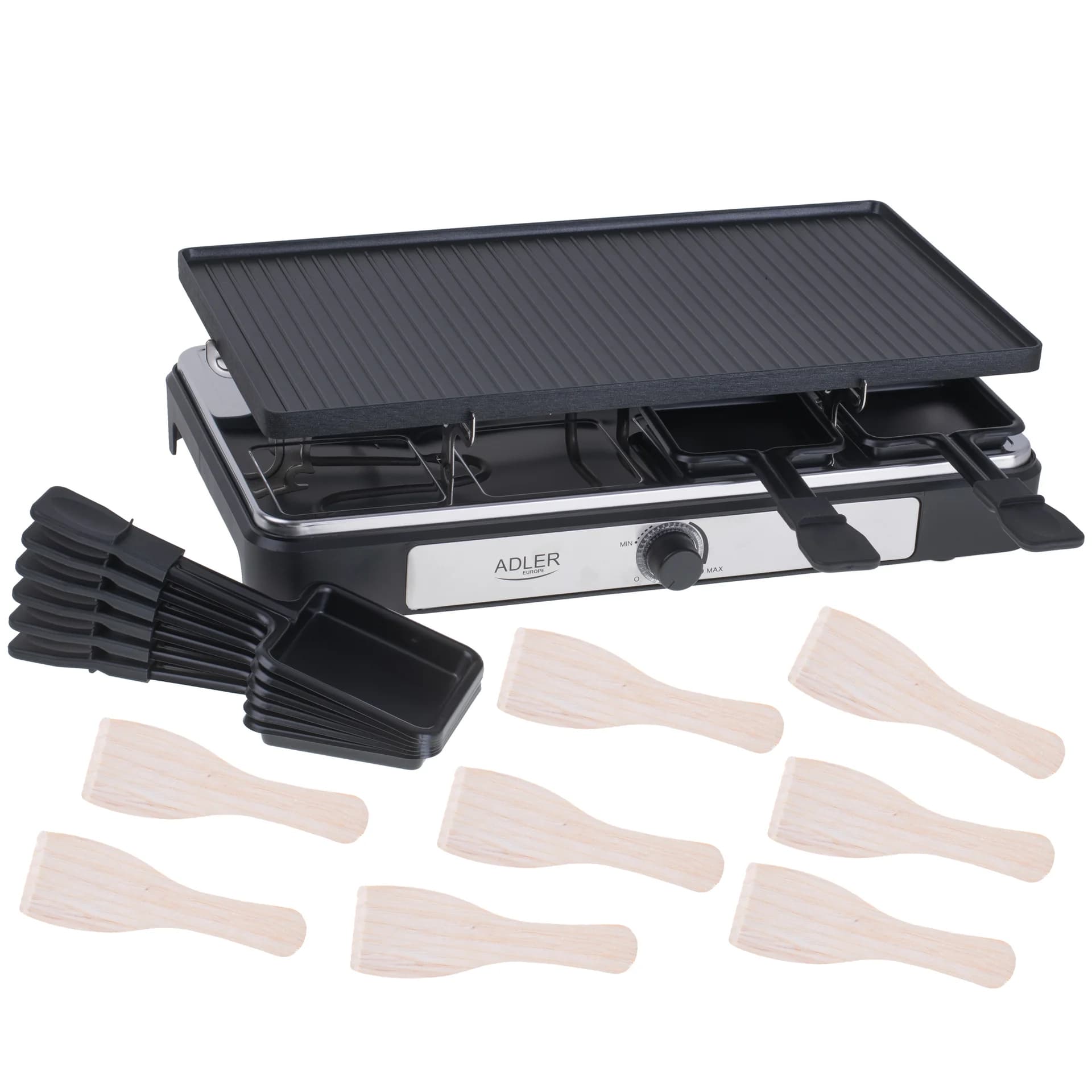 Adler Raclette - electric grill AD 6616 Table 1400 W Black/Stainless steel - Image 3