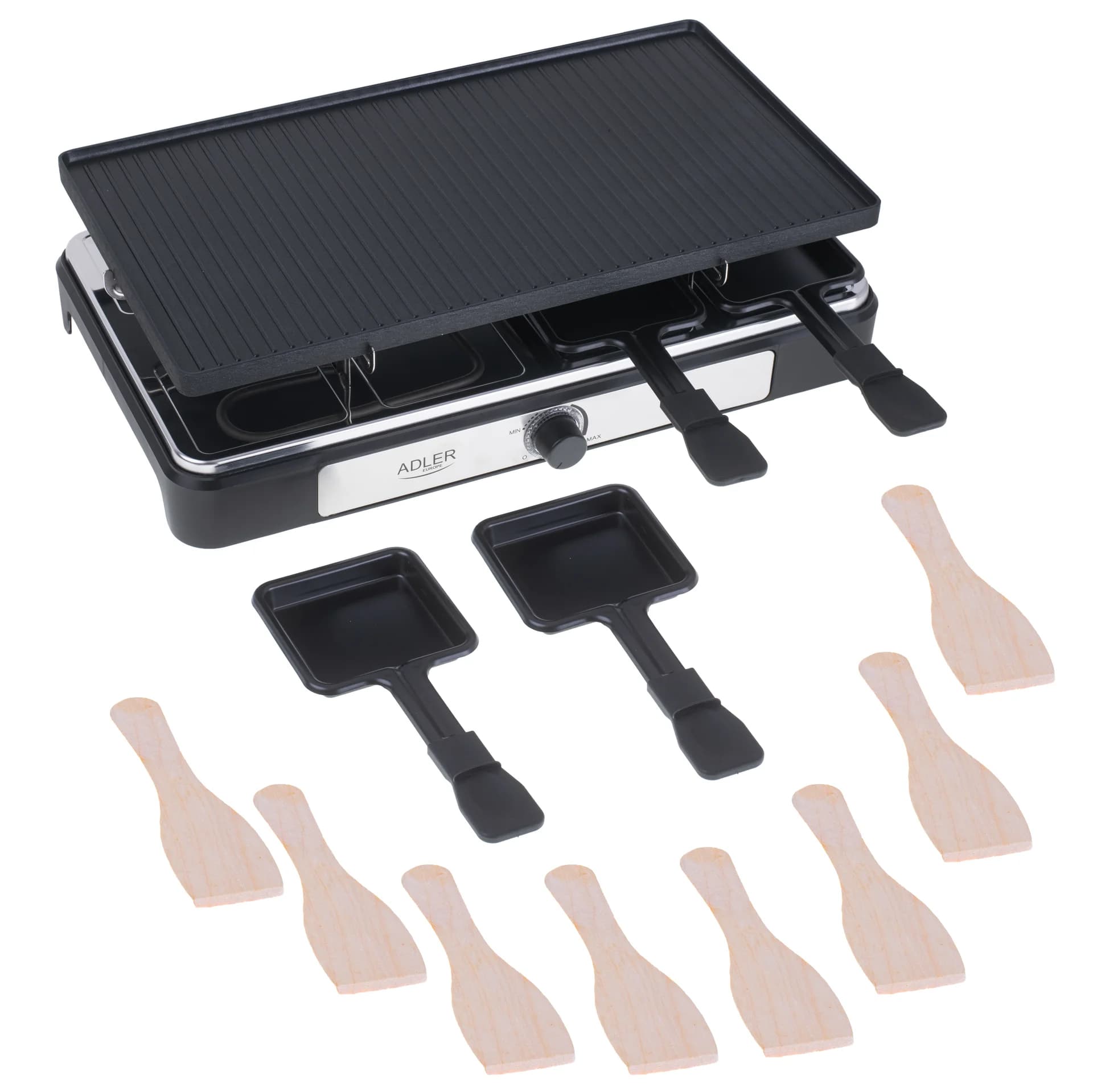 Adler Raclette - electric grill AD 6616 Table 1400 W Black/Stainless steel - Image 4