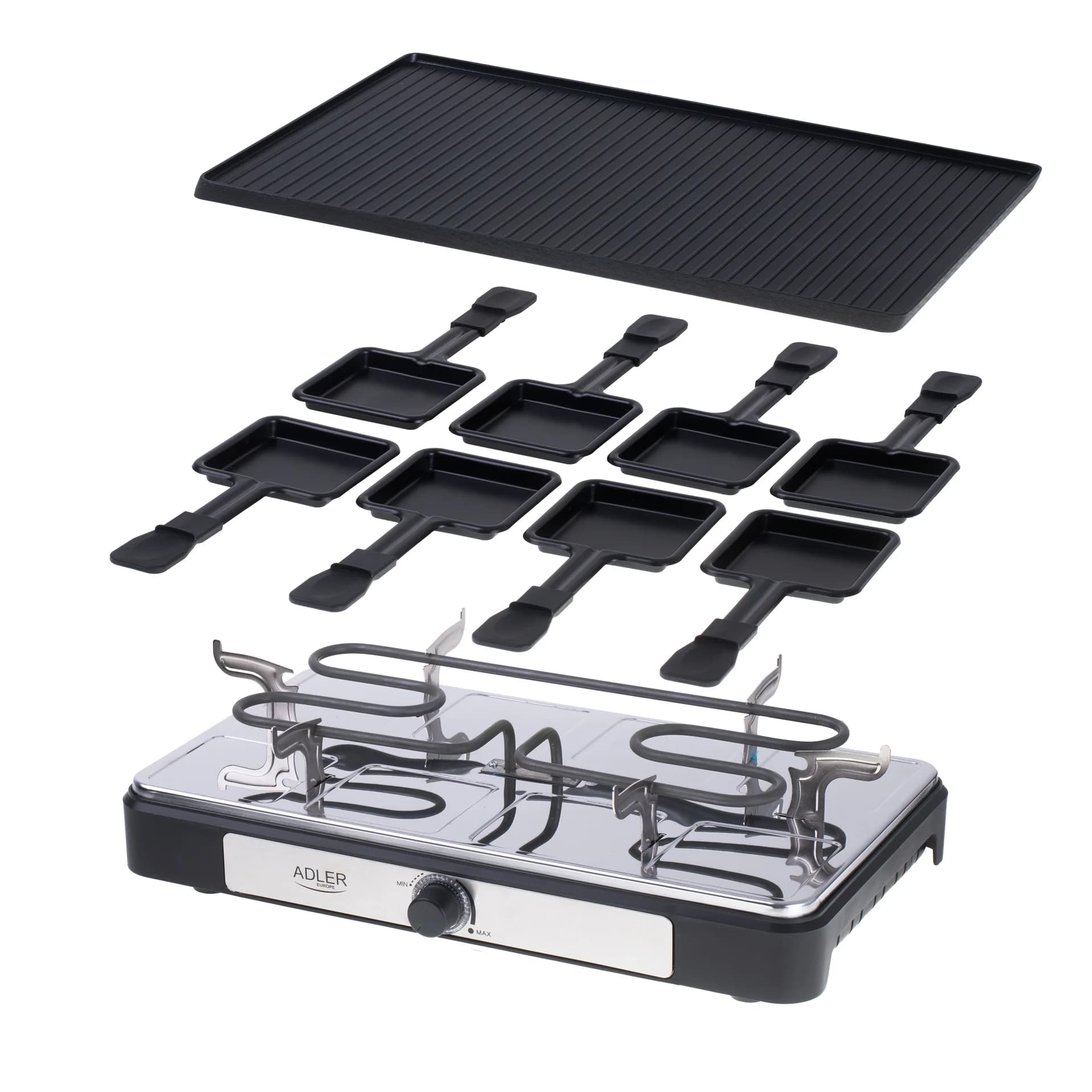 Adler Raclette - electric grill AD 6616 Table 1400 W Black/Stainless steel - Image 9