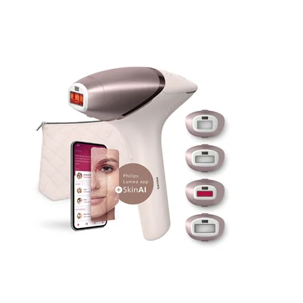Philips IPL Hair Removal Device with SenseIQ BRI977/00 Lumea 9900 Series Bulb lifetime (flashes) 450.000 Number of power levels 5 Rose - Image 1