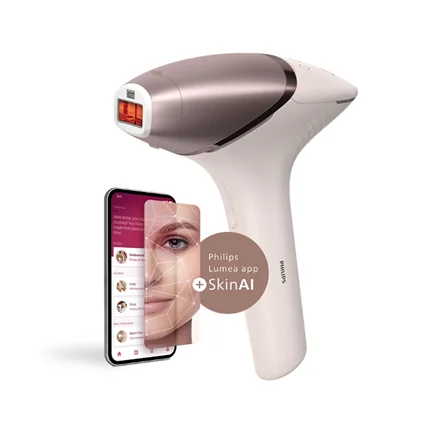 Philips IPL Hair Removal Device with SenseIQ BRI977/00 Lumea 9900 Series Bulb lifetime (flashes) 450.000 Number of power levels 5 Rose - Image 3