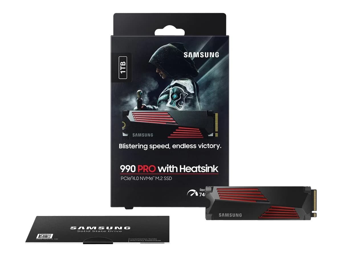 Samsung   990 PRO with Heatsink   1000 GB   SSD form factor M.2 2280   Solid-state drive interface M.2 NVMe   Read speed 7450 MB/s   Write speed 6900 MB/s - Image 11