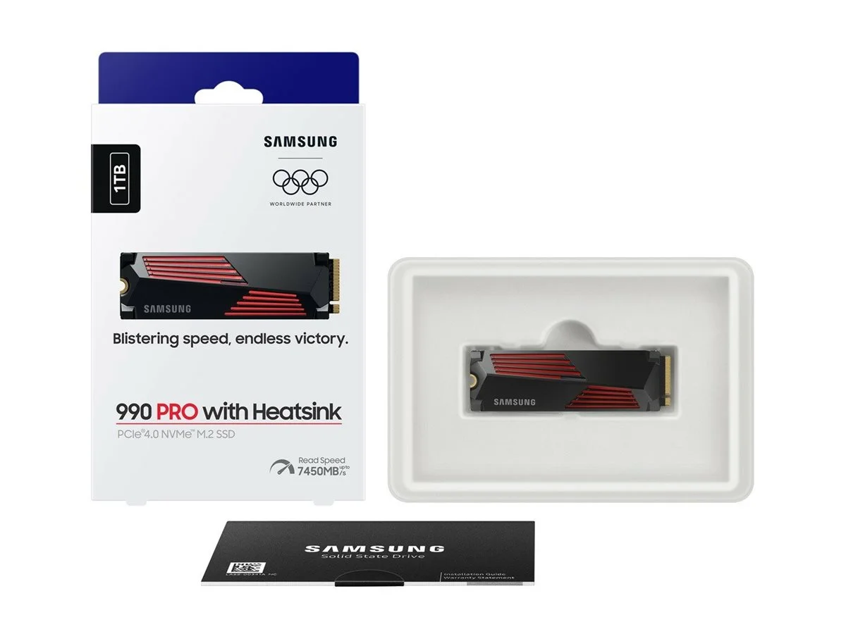 Samsung   990 PRO with Heatsink   2000 GB   SSD form factor M.2 2280   Solid-state drive interface M.2 NVMe   Read speed 7450 MB/s   Write speed 6900 MB/s - Image 16