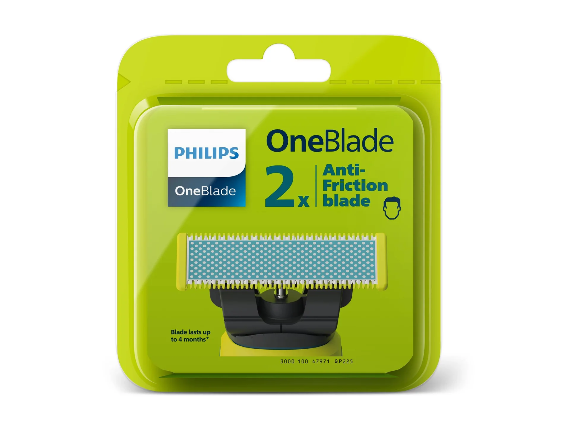 Philips Replaceable blade (2 pcs) QP225/50 OneBlade Black/Green - Image 3