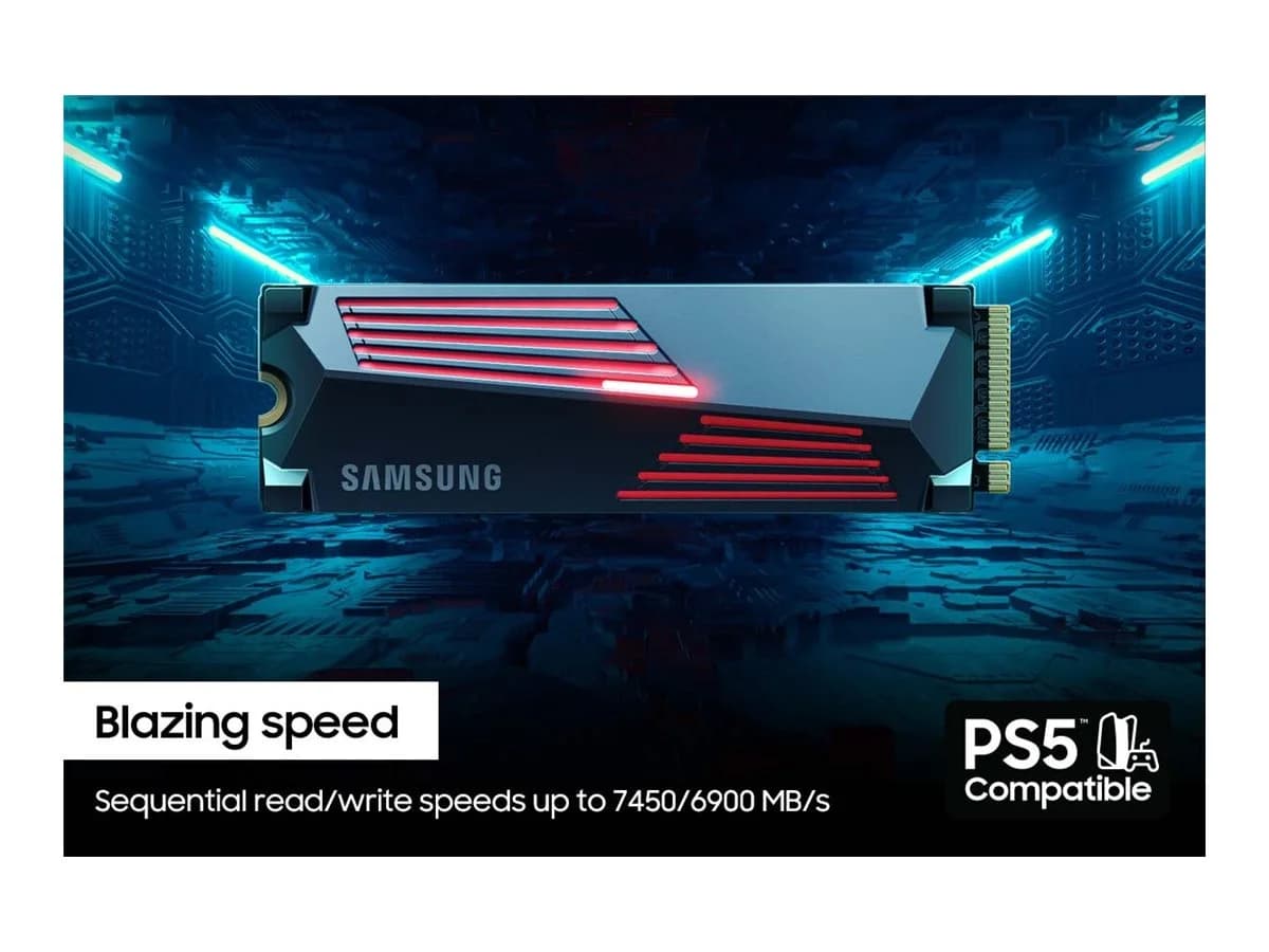 Samsung   990 PRO with Heatsink   4000 GB   SSD form factor M.2 2280   Solid-state drive interface M.2 NVME   Read speed 7450 MB/s   Write speed 6900 MB/s - Image 20