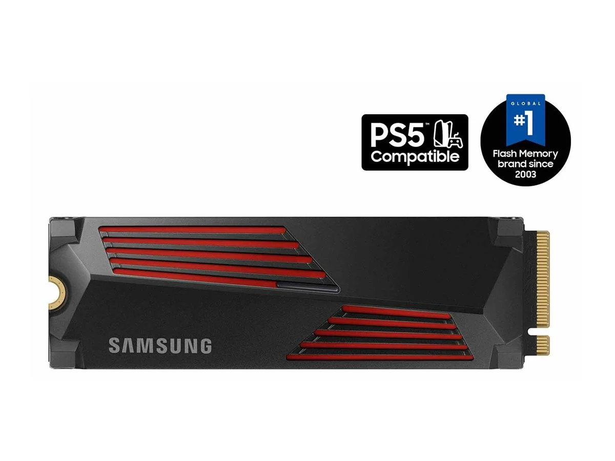 Samsung   990 PRO with Heatsink   4000 GB   SSD form factor M.2 2280   Solid-state drive interface M.2 NVME   Read speed 7450 MB/s   Write speed 6900 MB/s - Image 3
