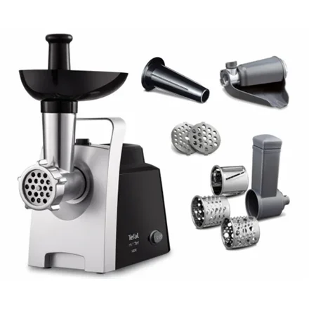 TEFAL Meat Grinder NE109838 Stainless Steel/Black 1400 W Number of speeds 1 Throughput (kg/min) 1.7 - Image 1