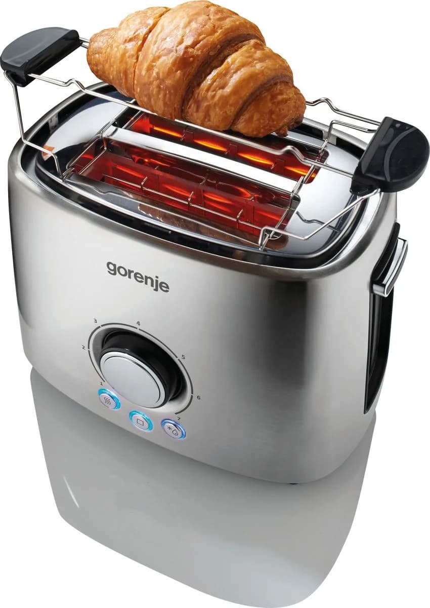 Gorenje   Toaster   T1000E   Power 1000 W   Number of slots 2   Housing material  Metal   Stainless Steel - Image 4