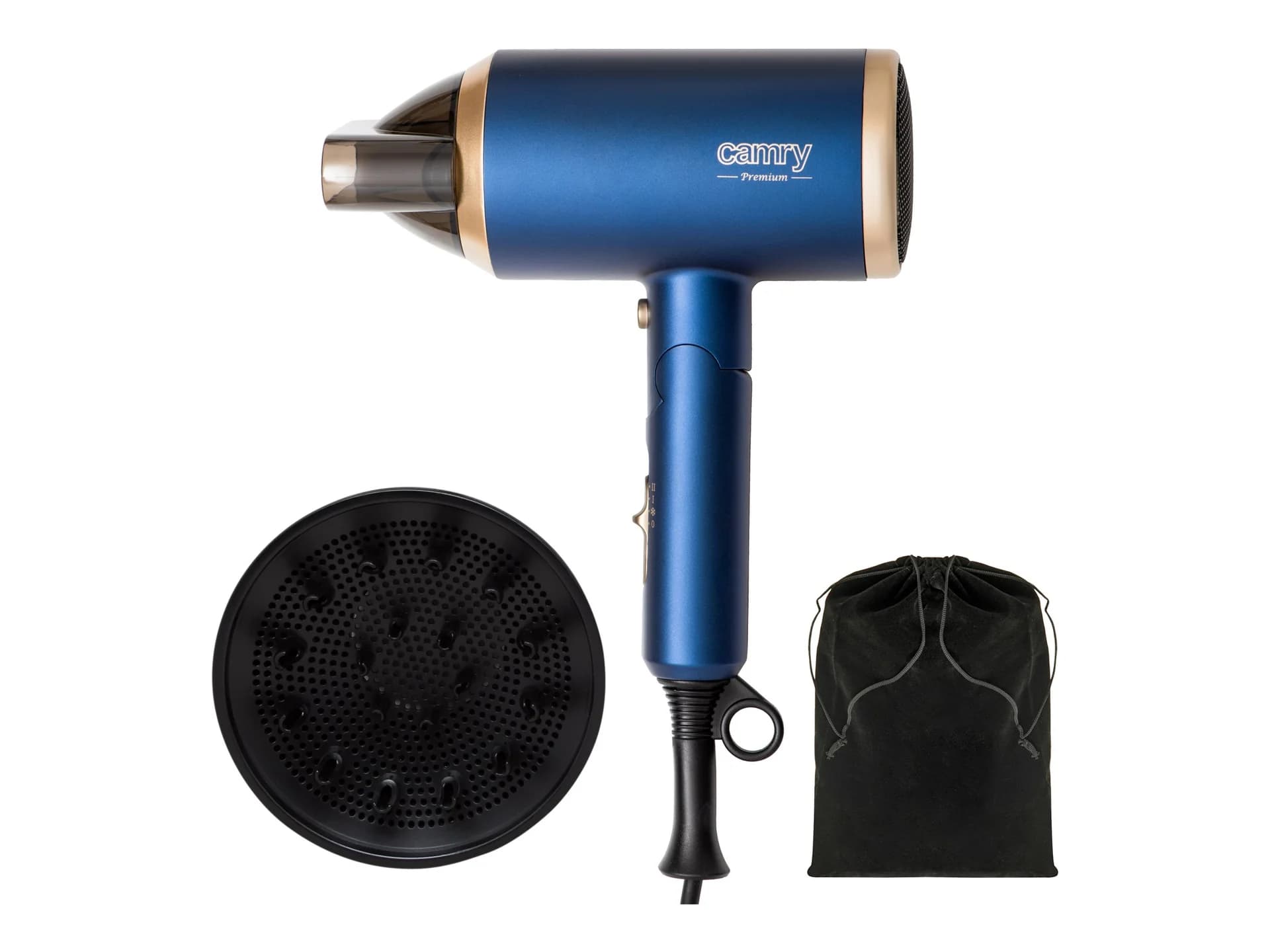 Camry   Hair Dryer   CR 2268   1800 W   Number of temperature settings 2   Ionic function   Diffuser nozzle   Blue/Gold - Image 2