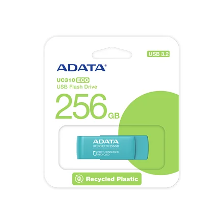 ADATA   USB Flash Drive   UC310 ECO   256 GB   USB 3.2 Gen1   Green - Image 3