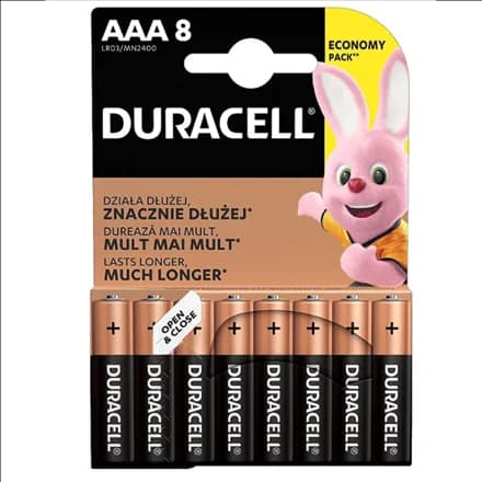 Duracell   Basic MN2400 BL8   AAA   Alkaline - Image 1