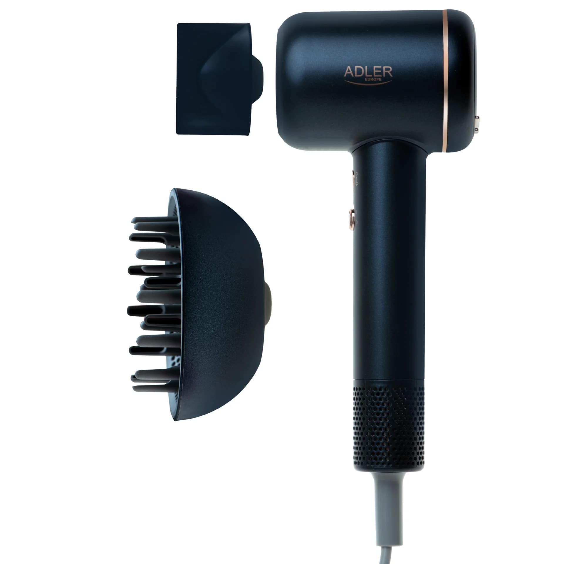 Adler Hair Dryer   AD 2270 SUPERSPEED   1600 W   Number of temperature settings 3   Ionic function   Diffuser nozzle   Blue - Image 1