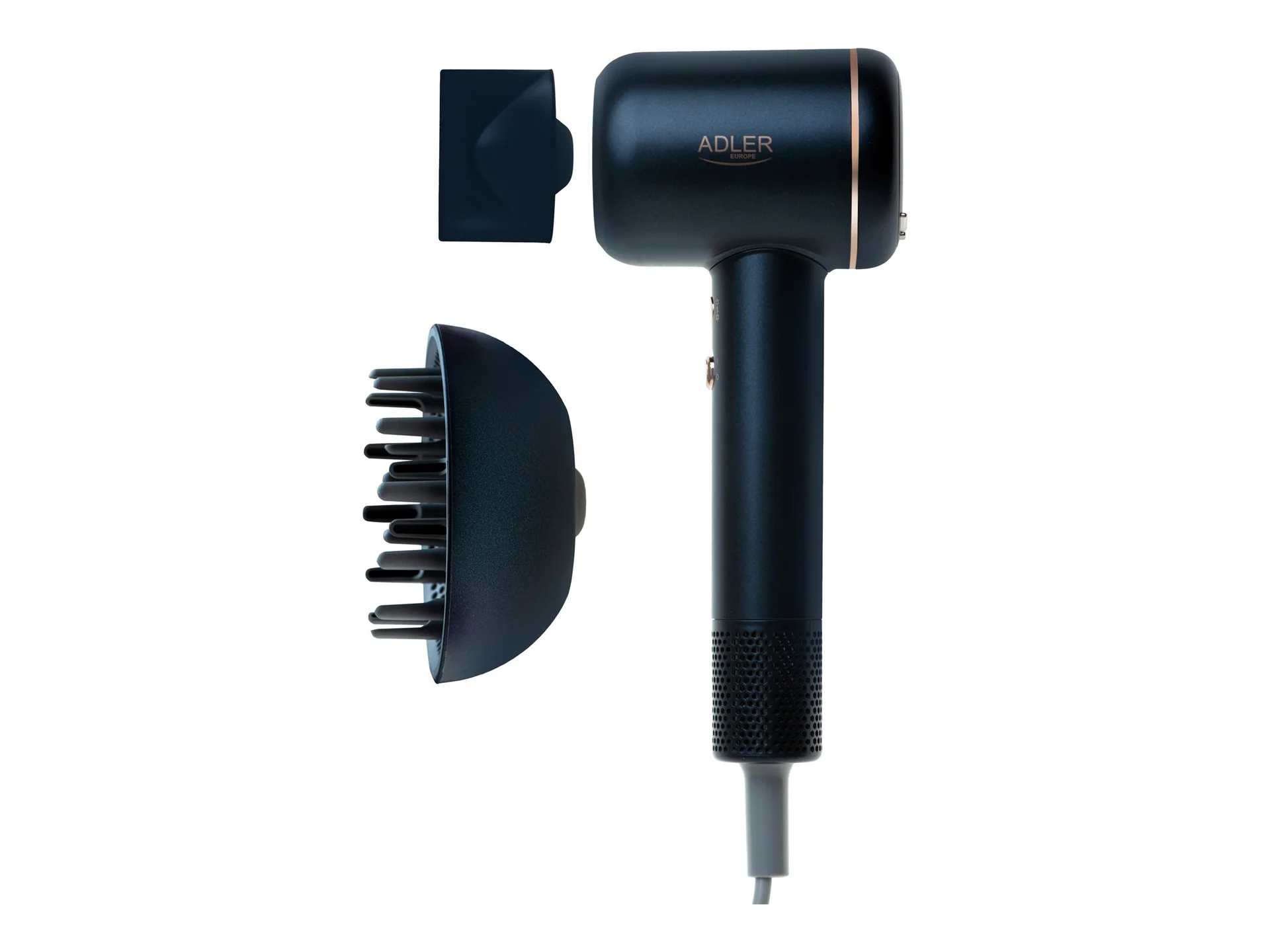 Adler Hair Dryer   AD 2270 SUPERSPEED   1600 W   Number of temperature settings 3   Ionic function   Diffuser nozzle   Blue - Image 2