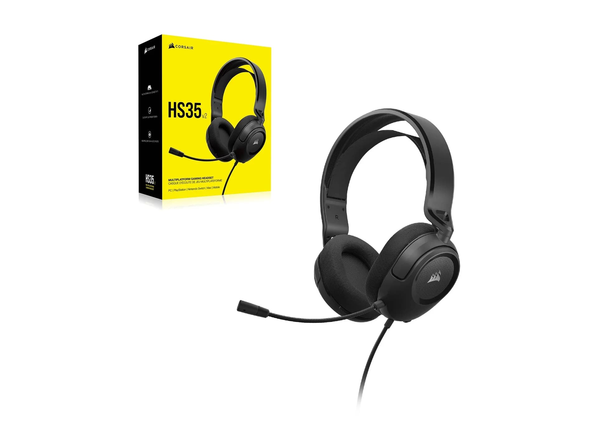 Corsair Gaming Headset HS35 v2 Wired Over-Ear Microphone Carbon - Image 3