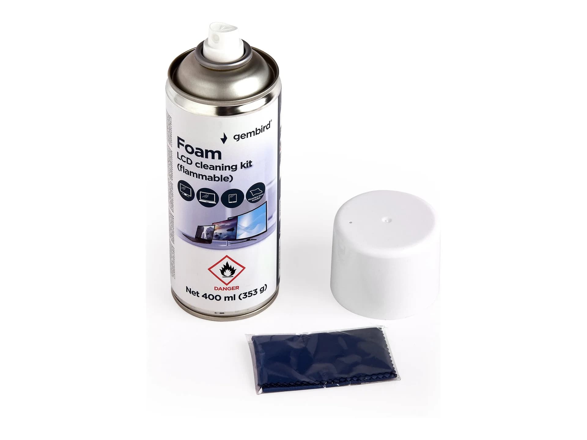 Gembird Foam LCD Cleaning Kit   CK-LCD-08   Foam Cleaner for LCD / TFT screens   400 ml - Image 1