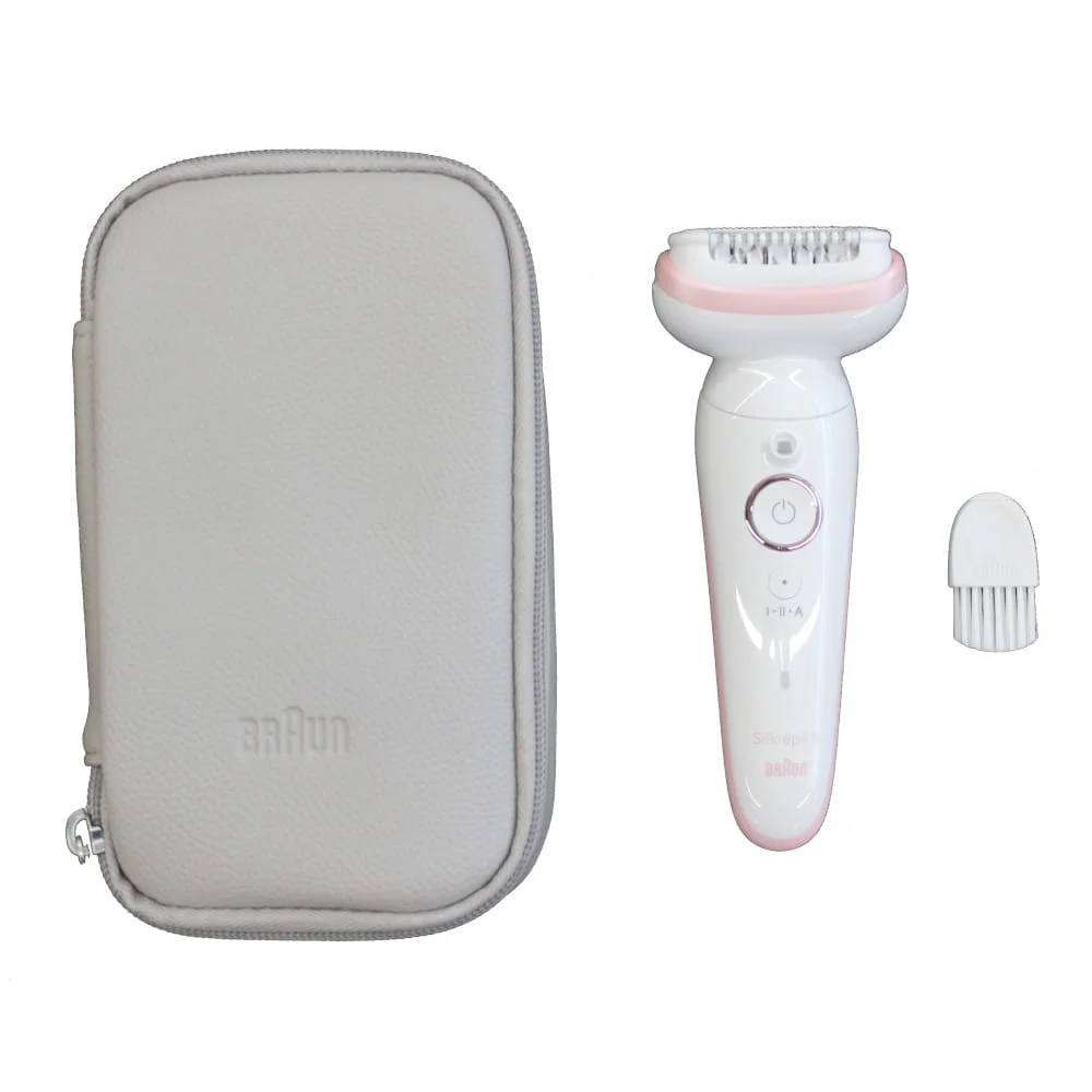 Braun Epilator SES9000 Silk-epil 9 SkinSpa Operating time (max) 50 min Number of power levels 2 Wet & Dry White/Pink - Image 1