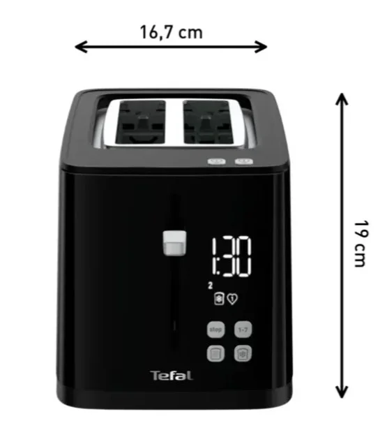 TEFAL Toaster   TT6408   Power 850 W   Number of slots 2   Housing material Plastic   Black - Image 5