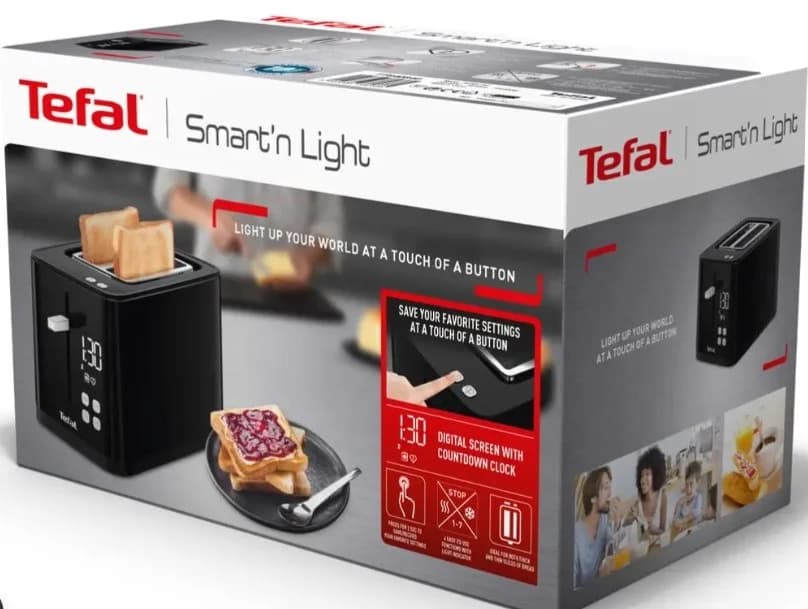 TEFAL Toaster   TT6408   Power 850 W   Number of slots 2   Housing material Plastic   Black - Image 7