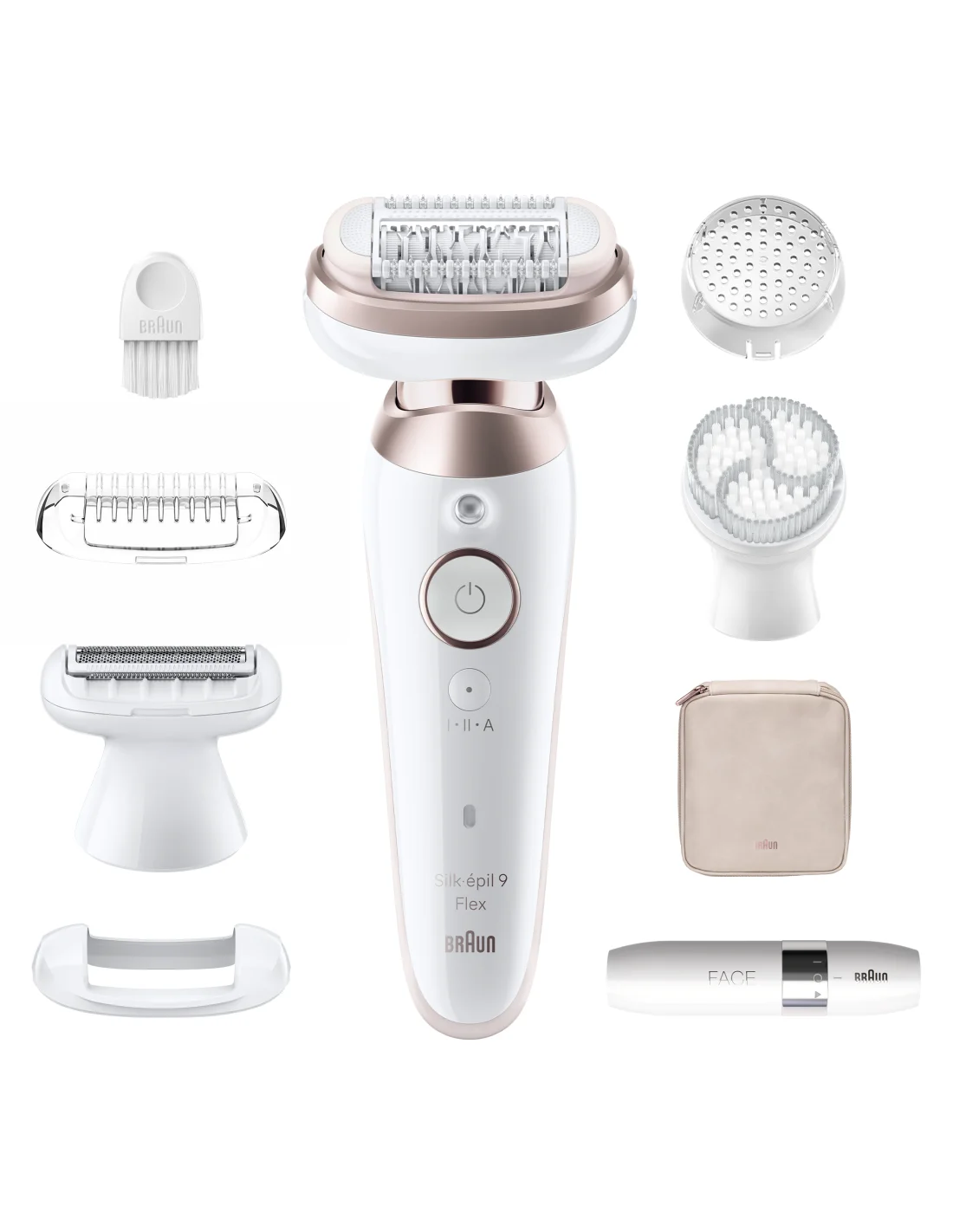 Braun Epilator   SES9-360 Silk épil 9 Flex 3D   Operating time (max) 50 min   Number of power levels 1   Wet & Dry   White/Rose - Image 1