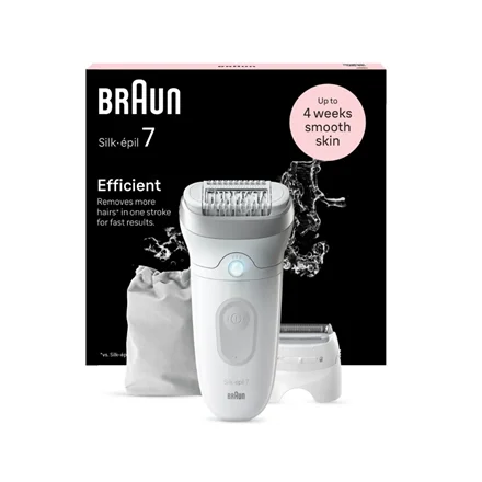 Braun Epilator   SE7-041 Silk épil 7   Number of power levels 2   Wet & Dry   White/Silver - Image 3