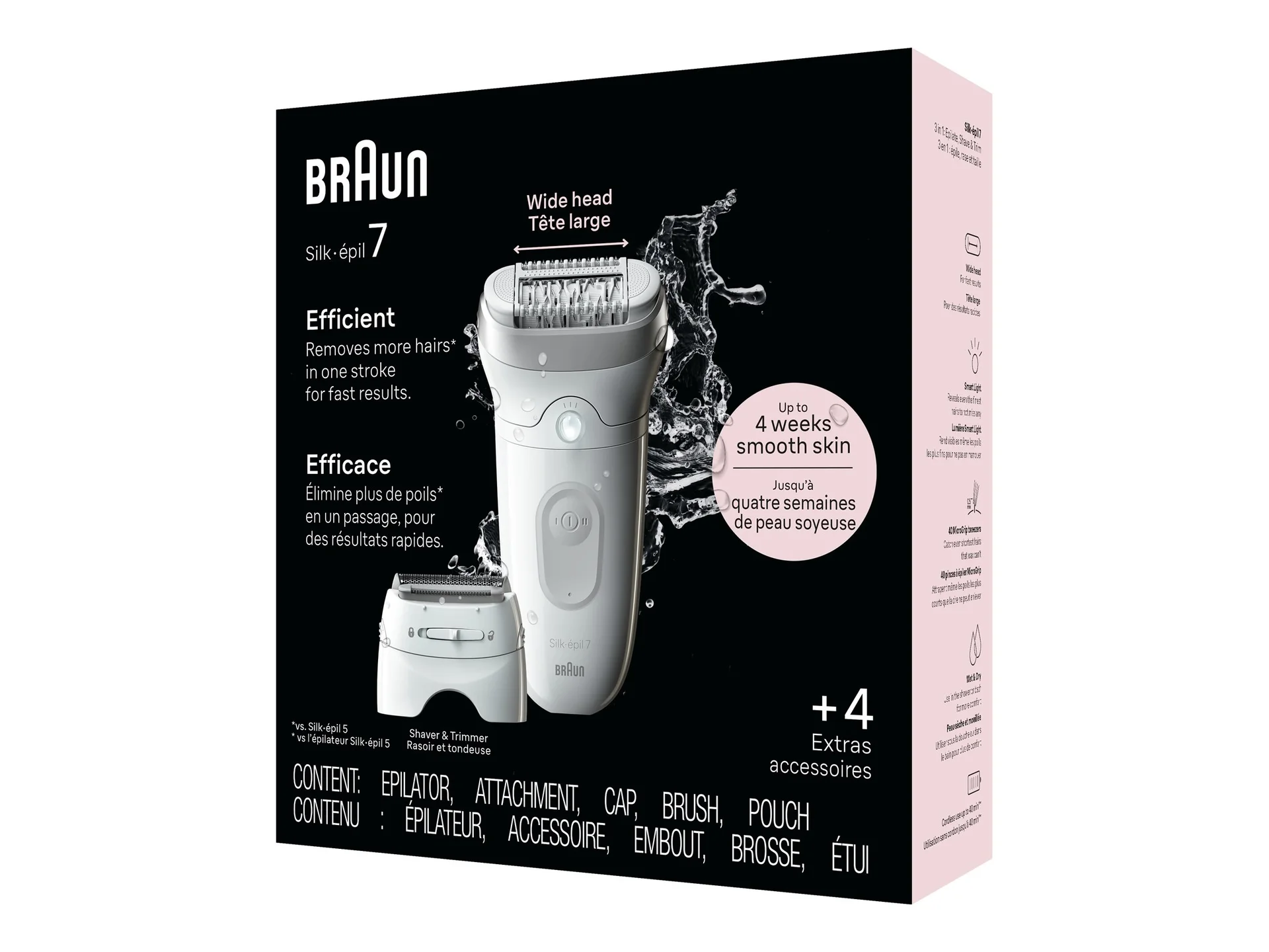 Braun Epilator   SE7-041 Silk épil 7   Number of power levels 2   Wet & Dry   White/Silver - Image 4