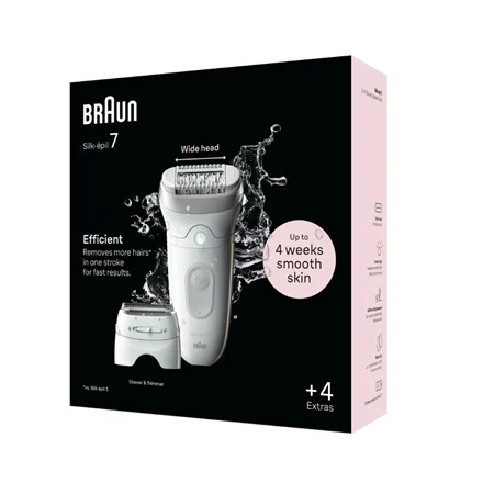 Braun Epilator   SE7-041 Silk épil 7   Number of power levels 2   Wet & Dry   White/Silver - Image 5