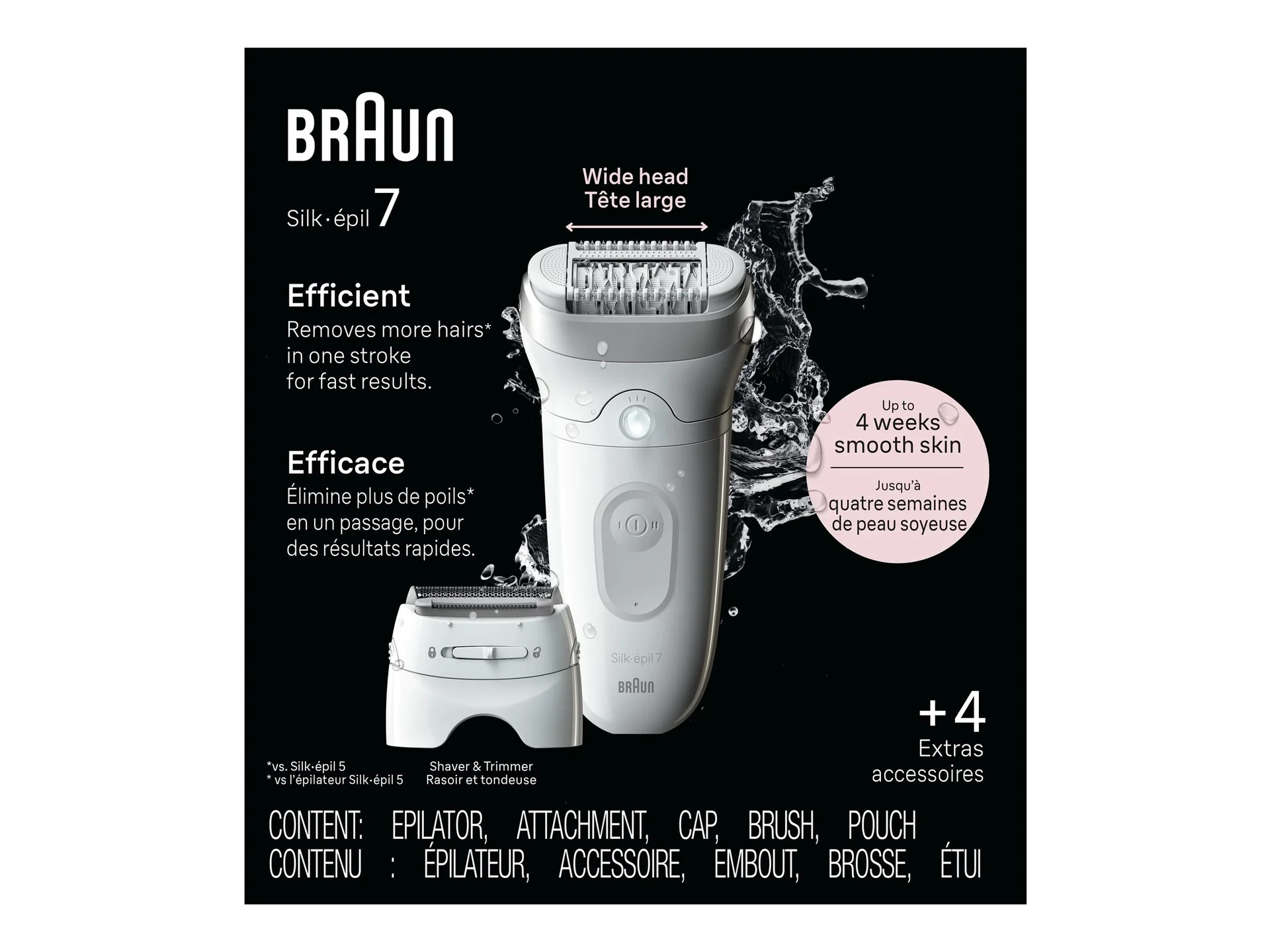 Braun Epilator   SE7-041 Silk épil 7   Number of power levels 2   Wet & Dry   White/Silver - Image 6