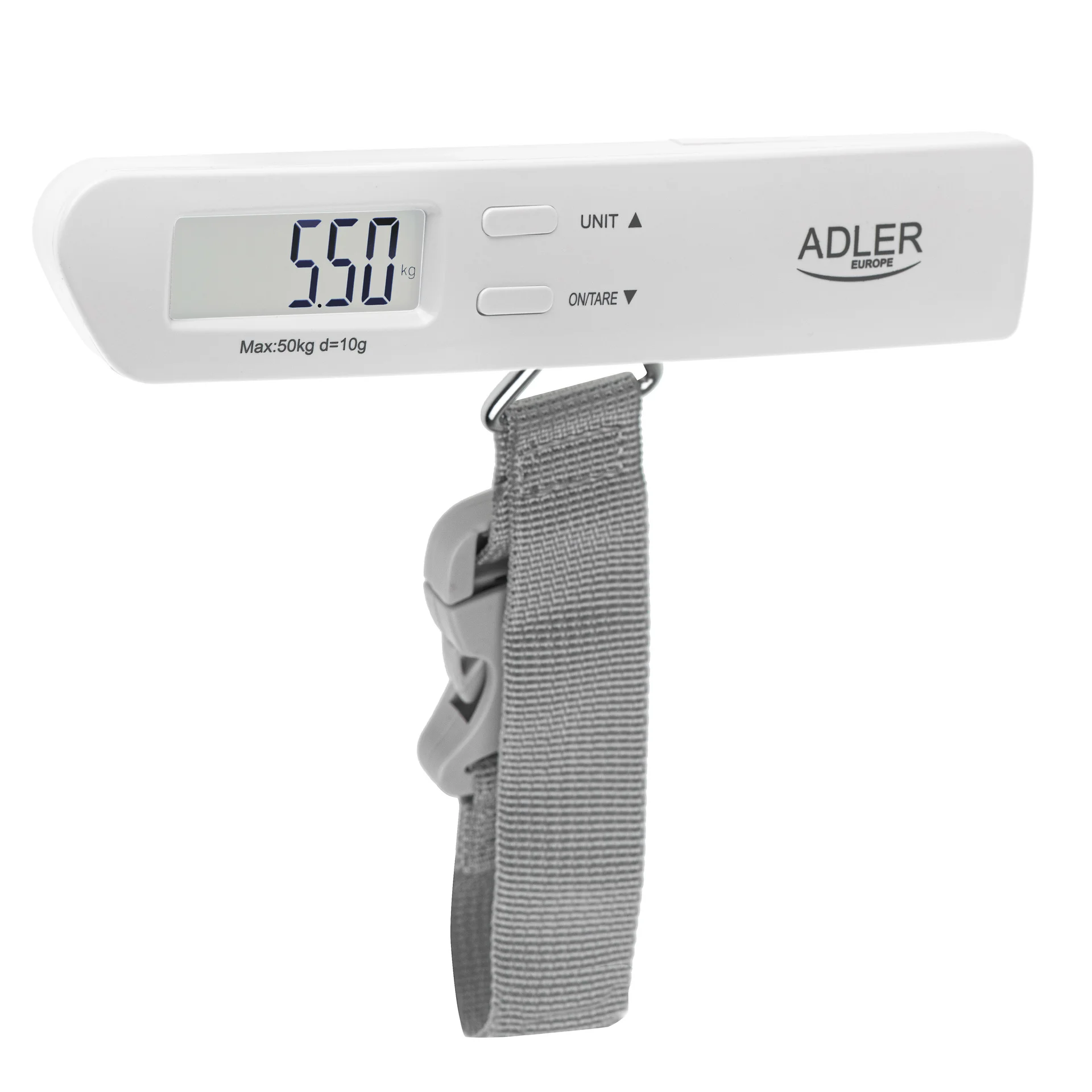 Adler   Travel Luggage Scale   AD 8191   Maximum weight (capacity) 50 kg   Accuracy 10 g   Grey - Image 1