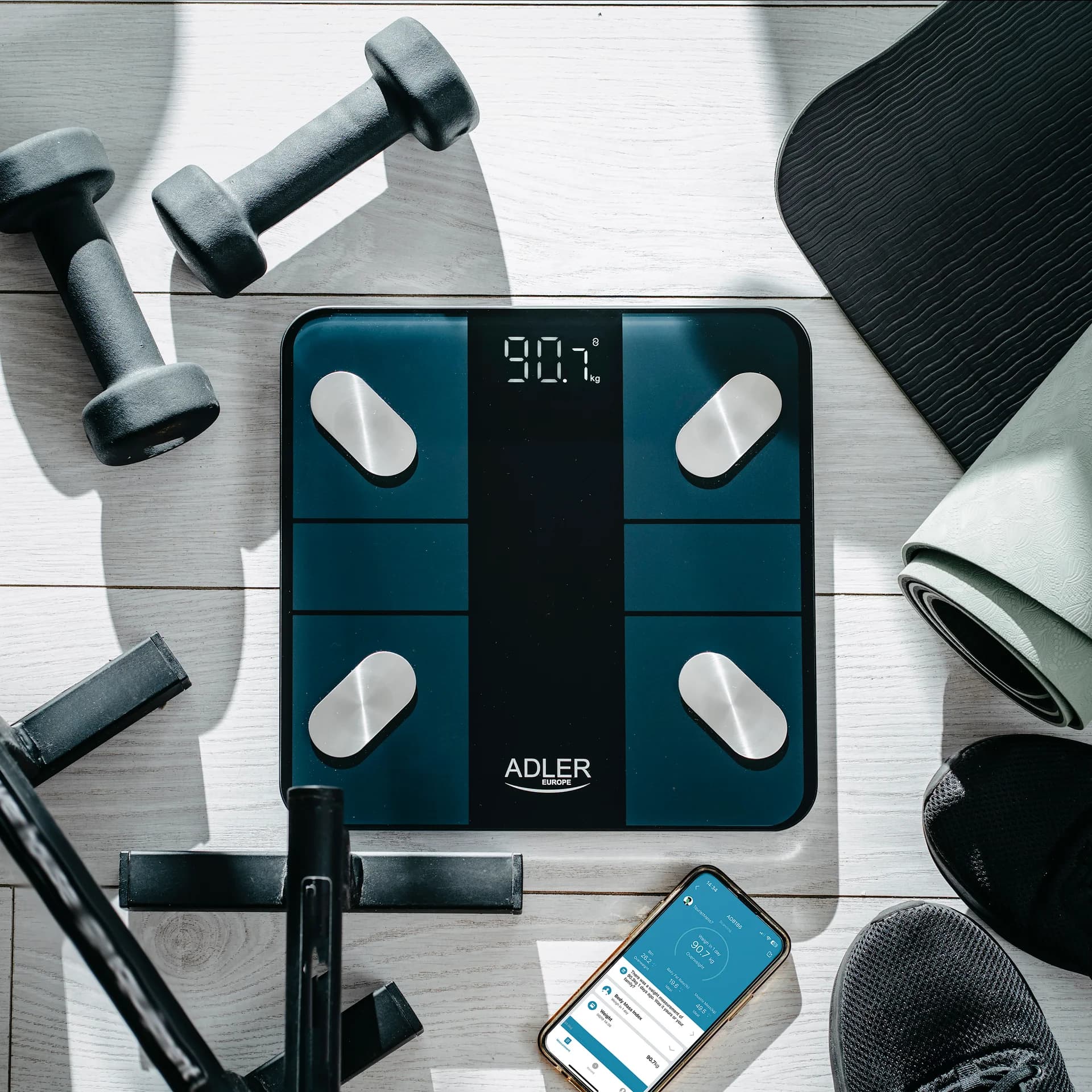 Adler Smart Bathroom Scale AD 8186b Maximum weight (capacity) 180 kg Accuracy 100 g Body Mass Index (BMI) measuring Black - Image 10