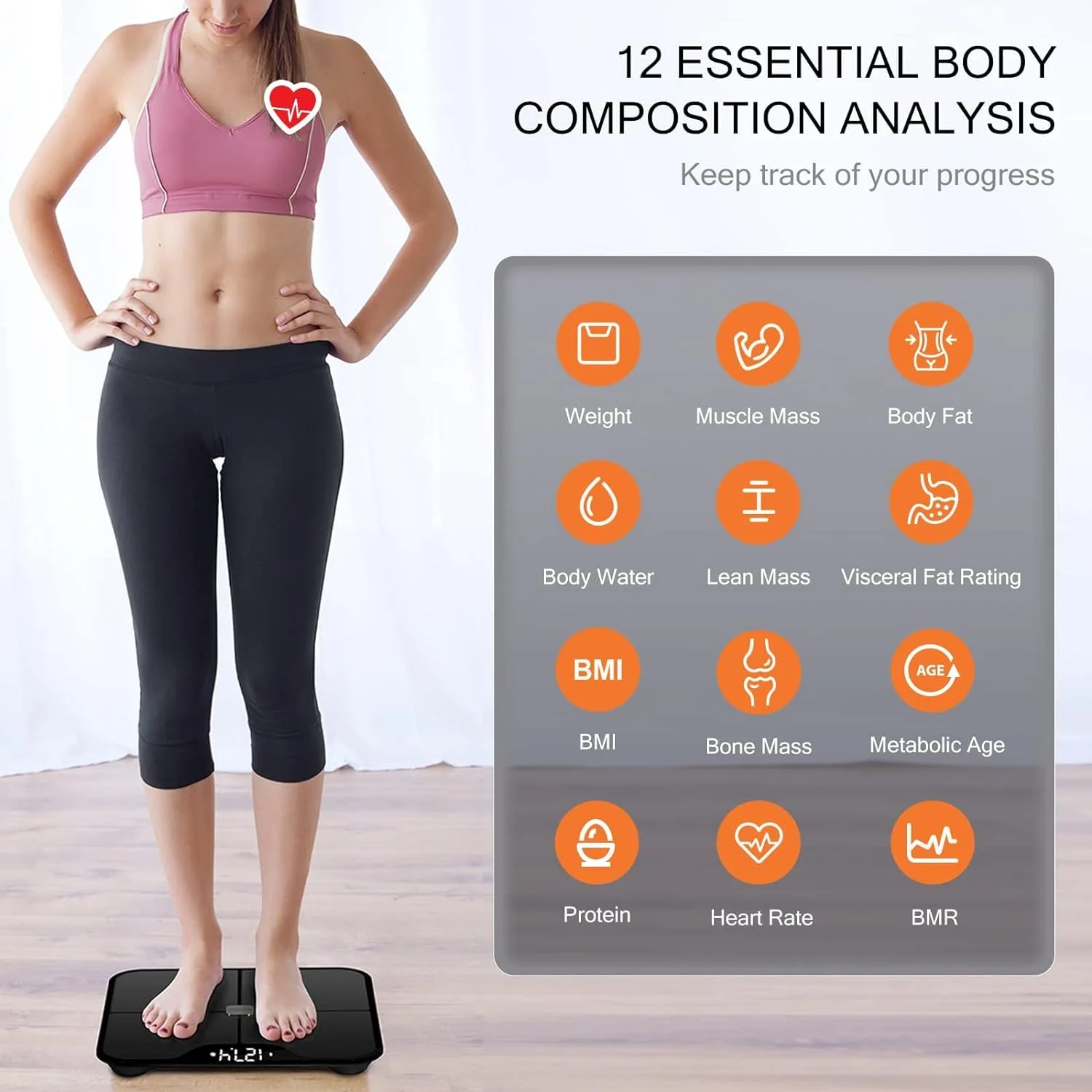 iHealth   Wireless Body Composition Scale   Nexus Pro   Maximum weight (capacity) 181 kg   Body Mass Index (BMI) measuring   Black - Image 6