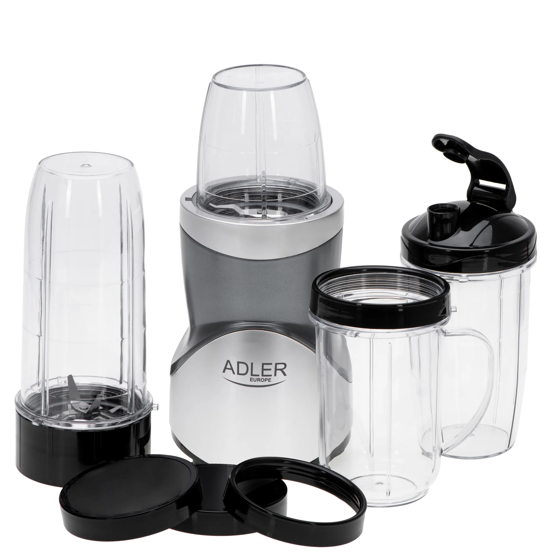 Adler Blender Smoothie Set AD 4084 Tabletop 1200 W Jar material BPA-Free Jar capacity 0.3+0.5+0.5+0.7 L Ice crushing Stainless Steel - Image 6