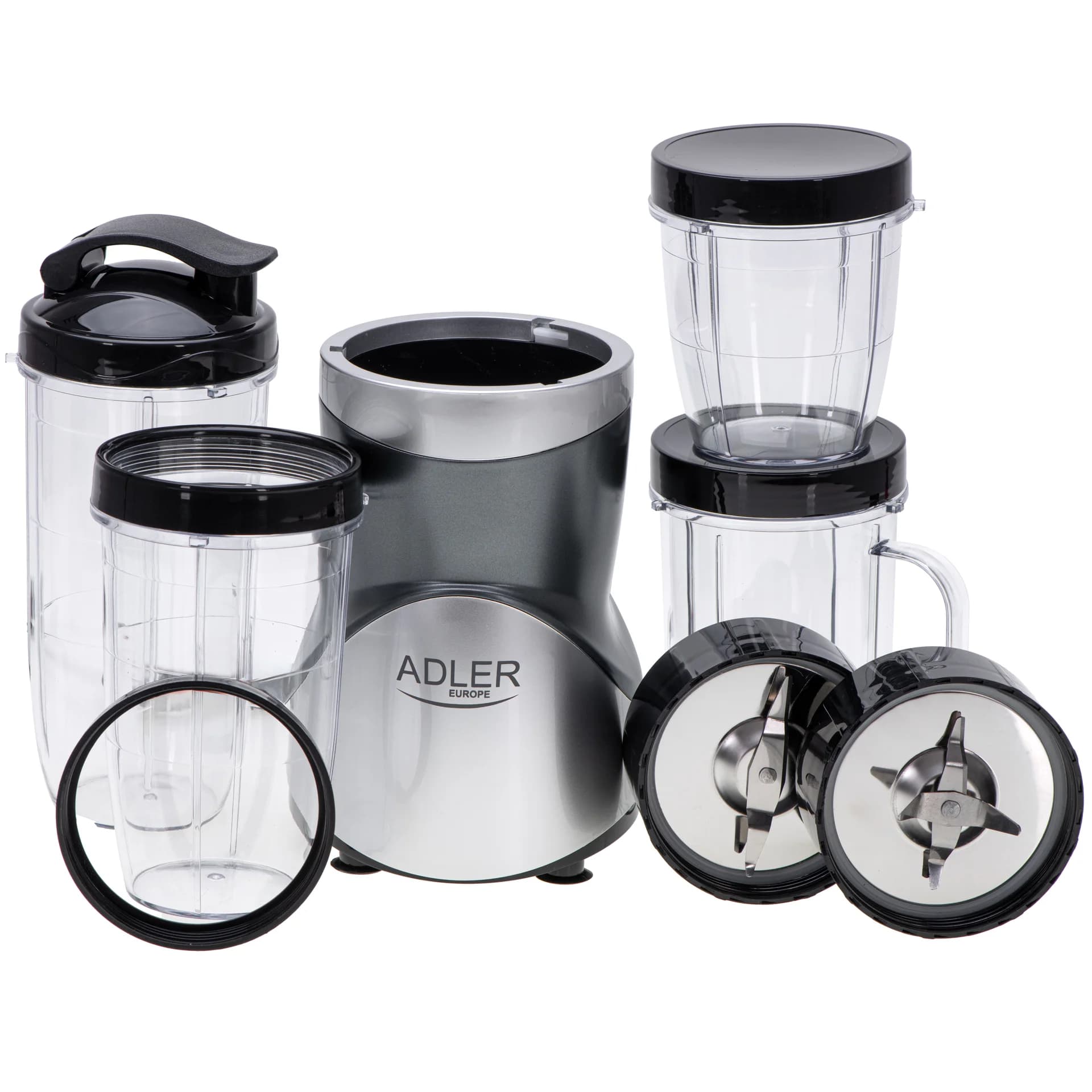 Adler Blender Smoothie Set AD 4084 Tabletop 1200 W Jar material BPA-Free Jar capacity 0.3+0.5+0.5+0.7 L Ice crushing Stainless Steel - Image 9