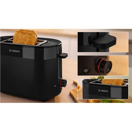 Bosch Compact Toaster   TAT2M123 MyMoment   Power 950 W   Number of slots 2   Housing material Plastic   Black - Image 5