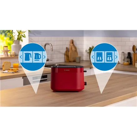 Bosch Compact Toaster   TAT2M124 MyMoment   Power 950 W   Number of slots 2   Housing material Plastic   Red - Image 2