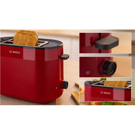 Bosch Compact Toaster   TAT2M124 MyMoment   Power 950 W   Number of slots 2   Housing material Plastic   Red - Image 5