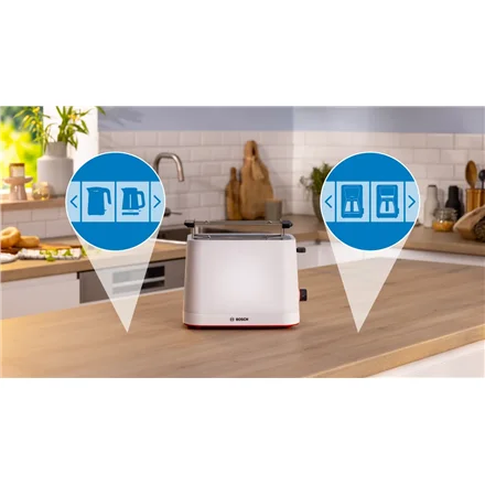 Bosch Compact Toaster   TAT3M121 MyMoment   Number of slots 2   Housing material Plastic   White - Image 3