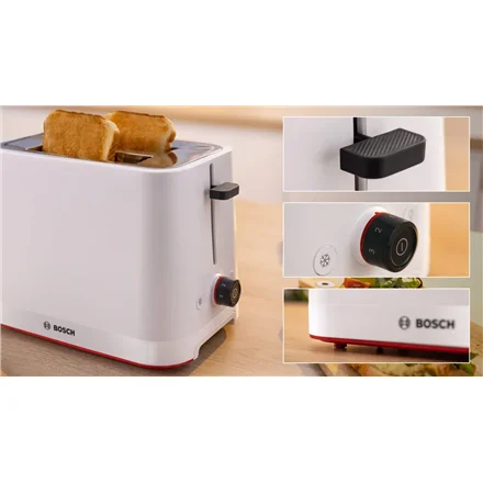 Bosch Compact Toaster   TAT3M121 MyMoment   Number of slots 2   Housing material Plastic   White - Image 5