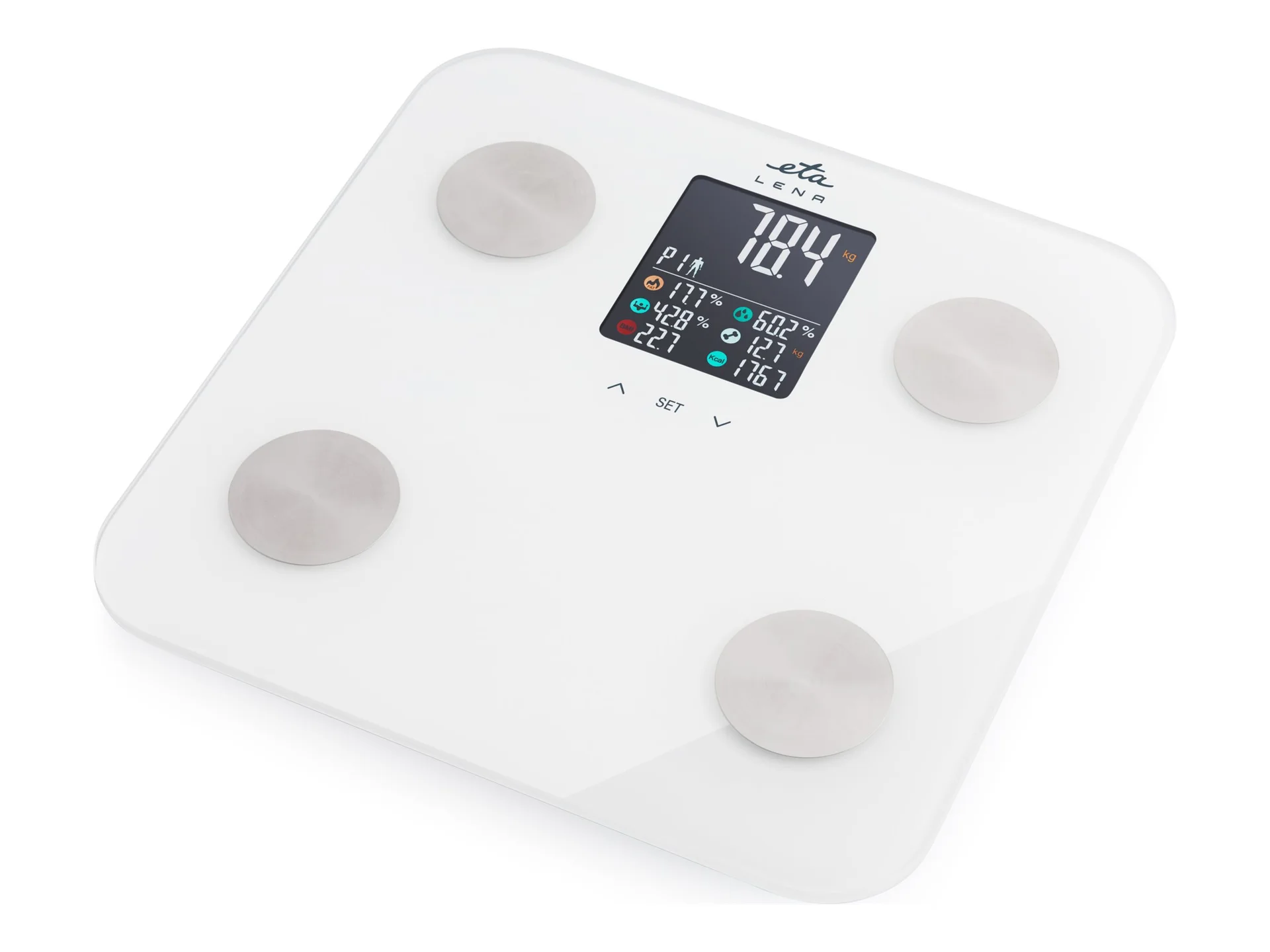ETA Personal Scale ETA378190000 Lena Maximum weight (capacity) 180 kg Accuracy 100 g Body Mass Index (BMI) measuring White - Image 2